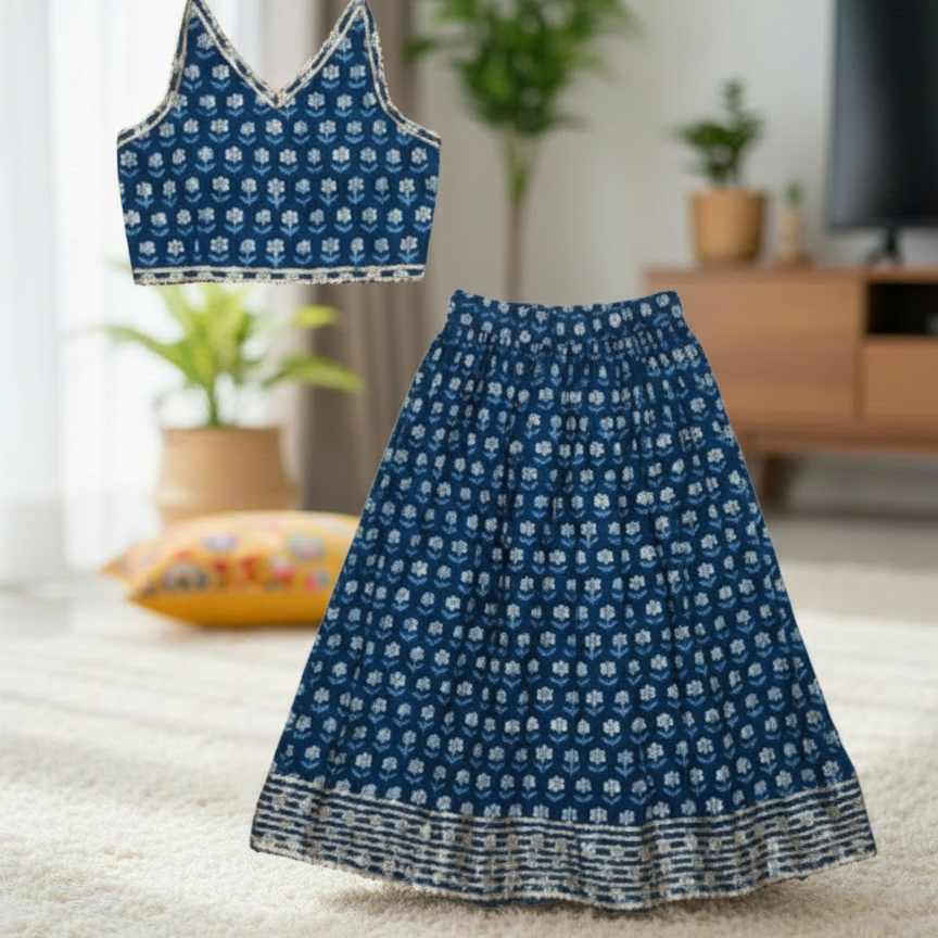 Floral Print LEHANGHA-CHOLI SET 1 SET - GIRLS
