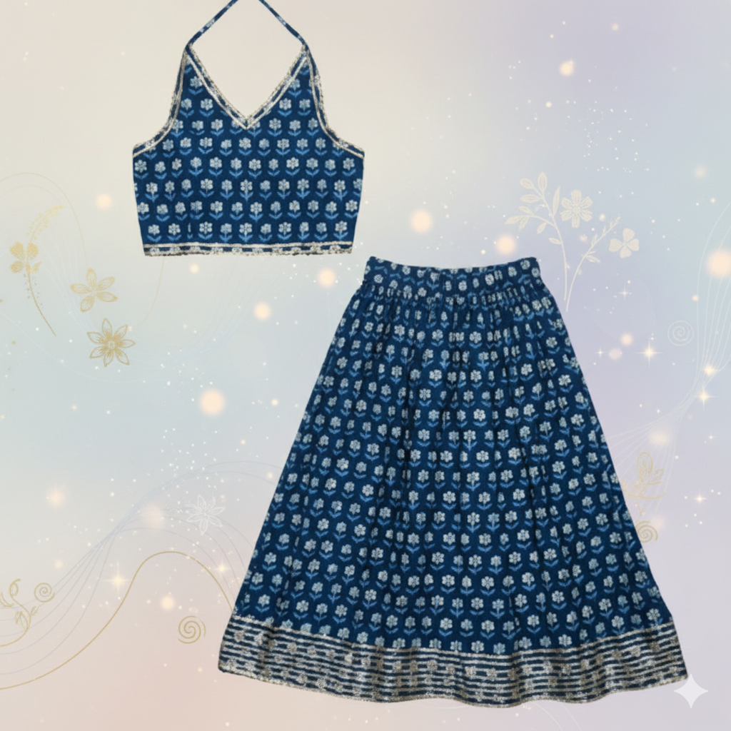 Floral Print LEHANGHA-CHOLI SET 1 SET - GIRLS