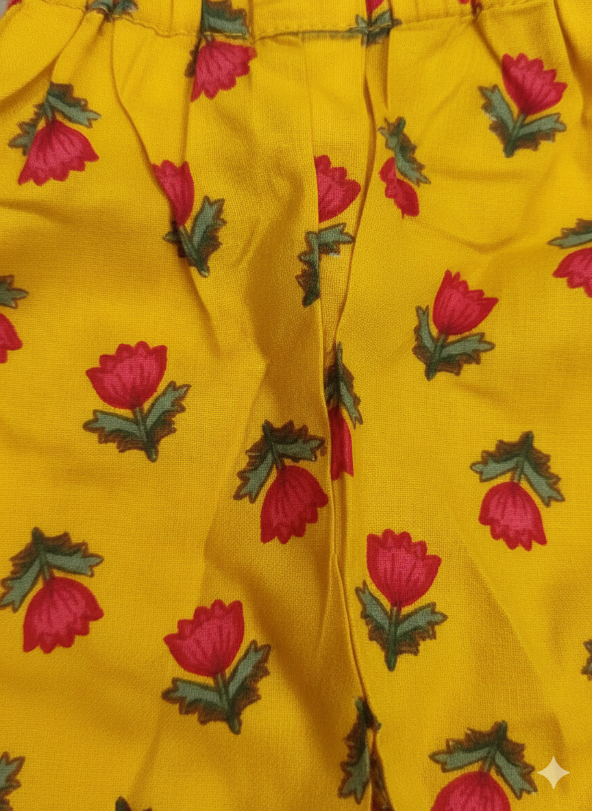 Floral Print 1 x CROP TOP PLAZO PANT  Set 1 SET  - GIRLS