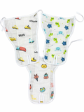 Car And Nature Theme Muslin Padded Nappy  3 Pcs - White , Multicolour