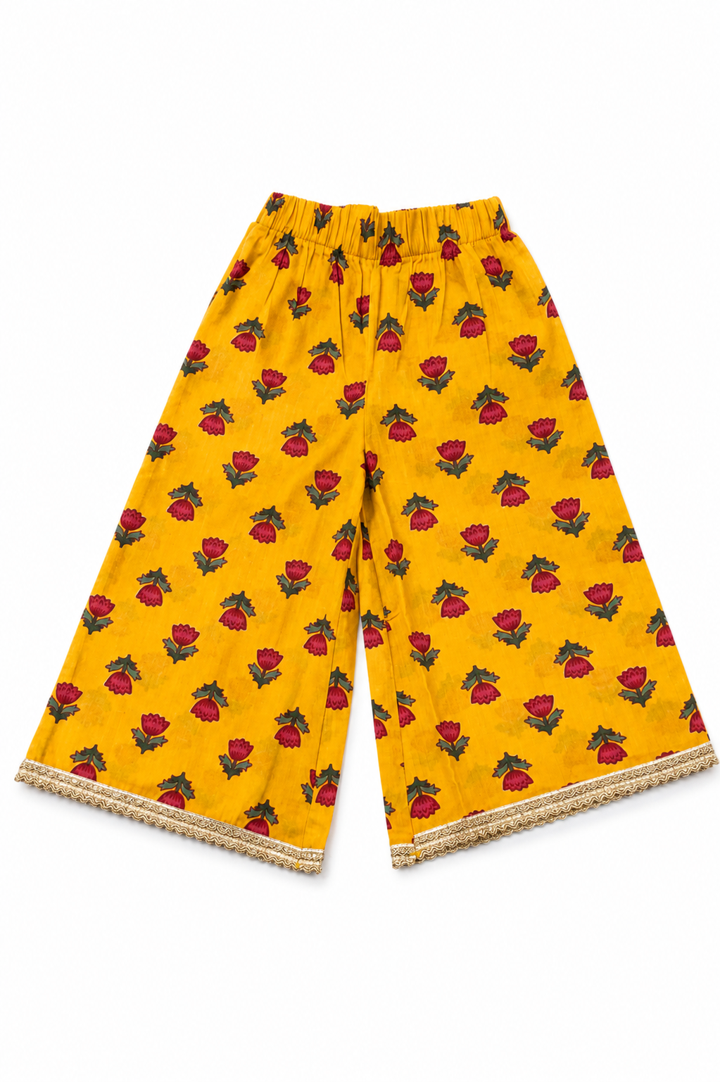 Floral Print 1 x CROP TOP PLAZO PANT  Set 1 SET  - GIRLS