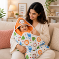 MNKY3D Absorbent Hooded Blanket - ORANGE