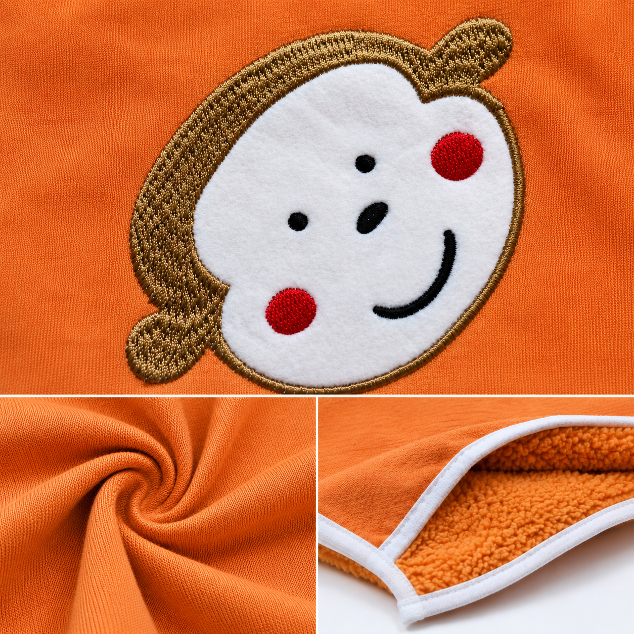 MNKY3D Absorbent Hooded Blanket - ORANGE