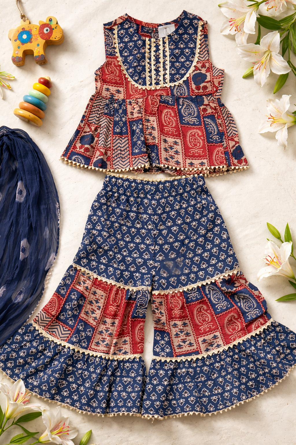 SHARARA SET WITH DUPPATA 100% COTTON