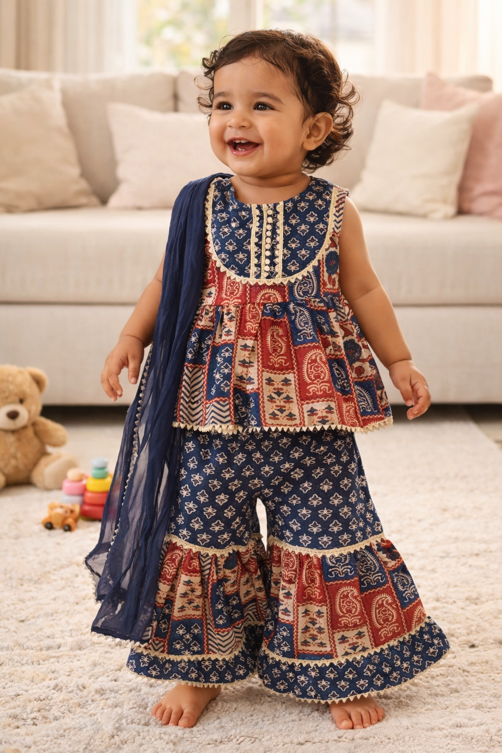 SHARARA SET WITH DUPPATA 100% COTTON