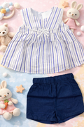 LUREX STRIPE Print 1 x CROP TOP -SHORTS  Set 1 SET  - GIRLS