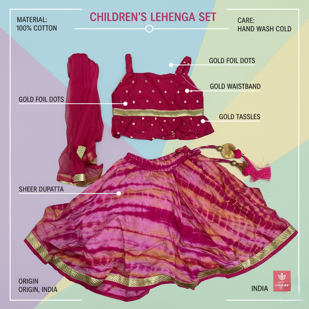 Floral Print LEHANGHA-CHOLI SET 1 SET - GIRLS