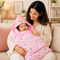 OWL 3D Absorbent Hooded blanket - PINK
