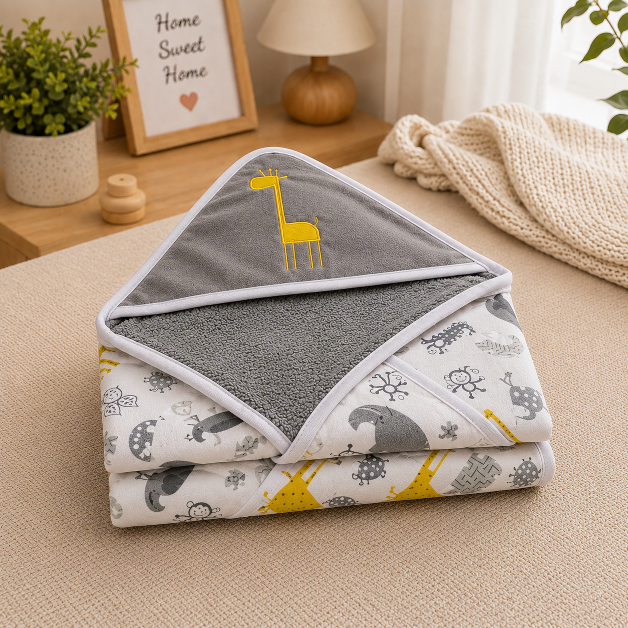 GIRF Absorbent Hooded Blanket - GREY