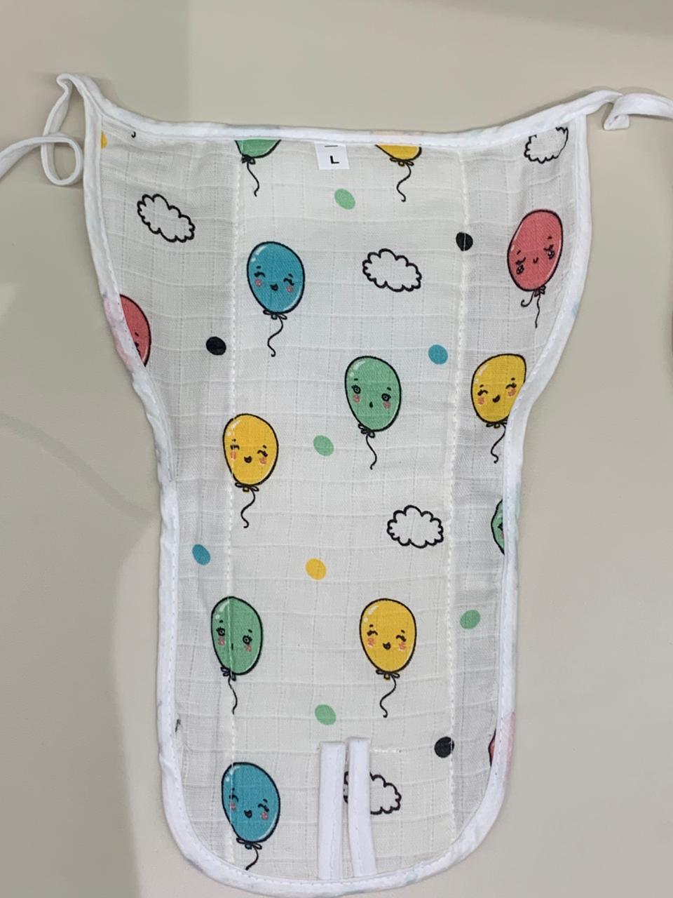Dnts  Rush Multi Print Padded Muslin Nappy 3 Pcs - White , Multicolour