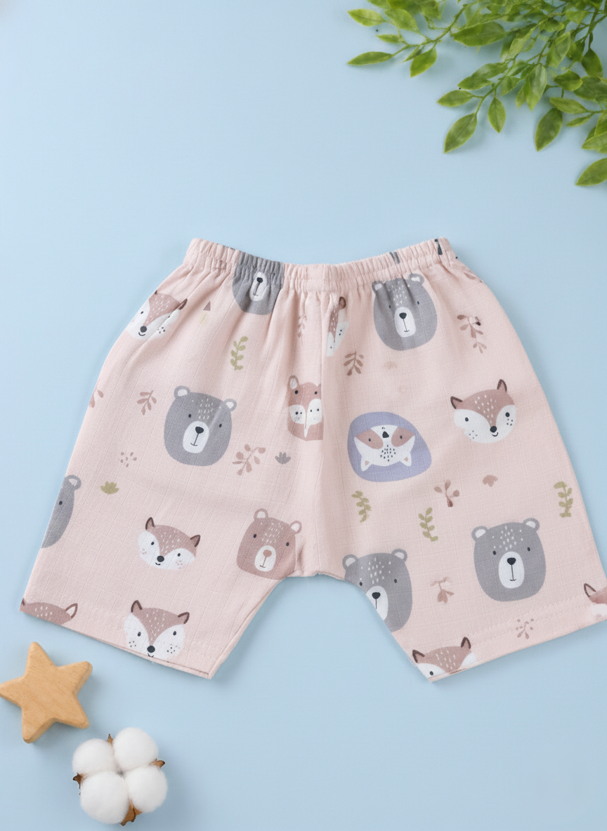 Cute Panda fun Prints   V-Neck H/sleeve co-ord set  Muslin 1 set