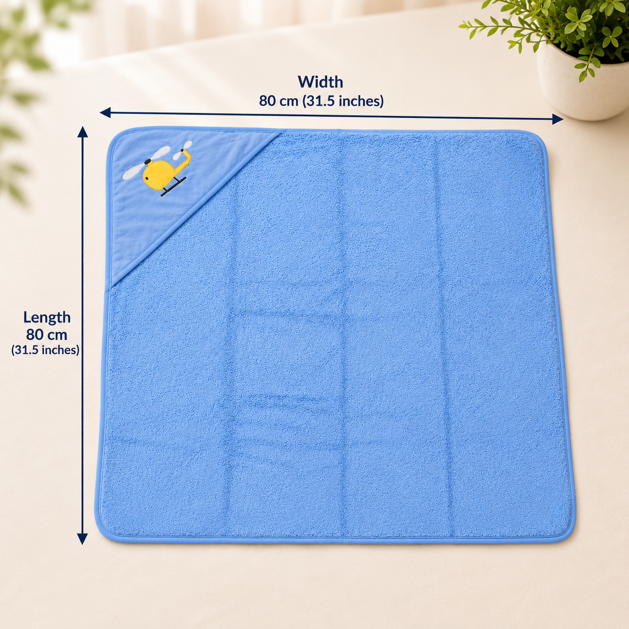 HLPT 3D Absorbent Hooded Blanket- BLUE